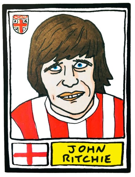 Stoke City Vol 2 - No Score Draws Wembley '72 Edition - A3 print of 18 hand-drawn Panini-style SCFC Icons - 1972 League Cup Winners