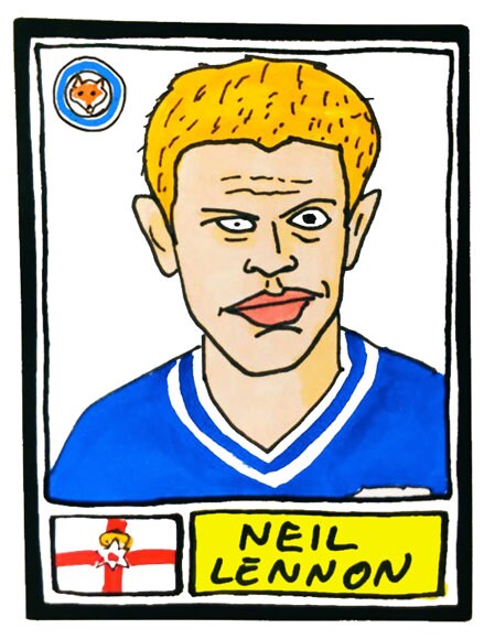 Leicester City Volume 2 - No Score Draws Foxes Edition - A3 print of 36 Panini-style football sticker legends - Cheapskate football art