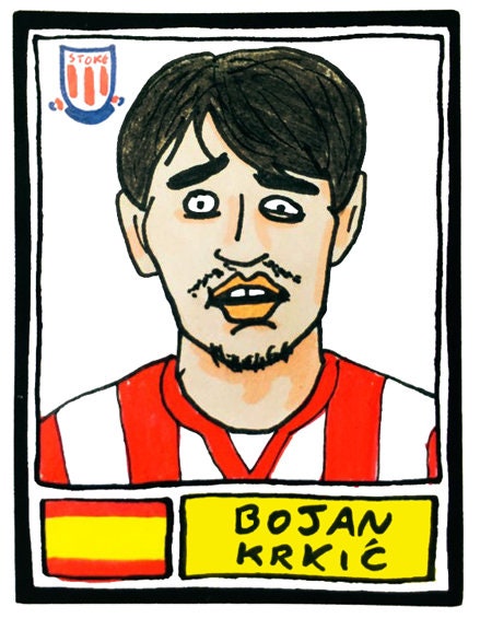 Stoke City Vol 1 - No Score Draws Potters Edition - A3 print of 36 hand-drawn Panini-style SCFC Icons - Cheapskate football art