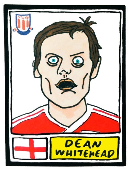 Stoke City Vol 1 - No Score Draws Potters Edition - A3 print of 36 hand-drawn Panini-style SCFC Icons - Cheapskate football art