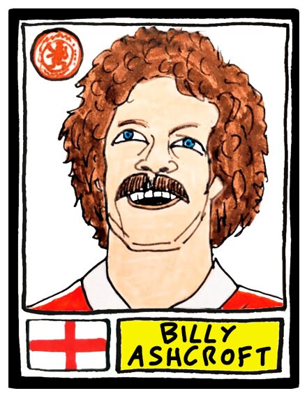 Middlesbrough - No Score Draws Boro Edition - A3 print of 36 hand-drawn Panini-style football sticker legends - Cheapskate football art