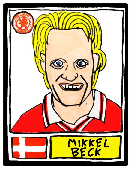 Middlesbrough - No Score Draws Boro Edition - A3 print of 36 hand-drawn Panini-style football sticker legends - Cheapskate football art