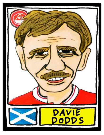 Aberdeen - No Score Draws Pittodrie Edition - A3 print of 36 hand-drawn Panini-style Aberdeen FC football legends - Cheapskate football art