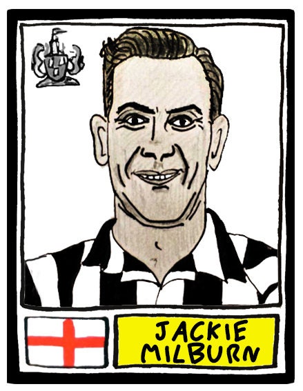 Newcastle United - No Score Draws Toon Edition - A3 print of 36 hand-drawn Panini-style football sticker legends - Cheapskate football art