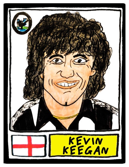 Newcastle United - No Score Draws Toon Edition - A3 print of 36 hand-drawn Panini-style football sticker legends - Cheapskate football art