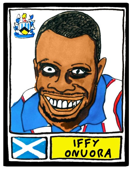 Huddersfield Town - No Score Draws Terriers Edition - A3 print of 36 hand-drawn Panini-style HTAFC sticker legends - Cheapskate football art