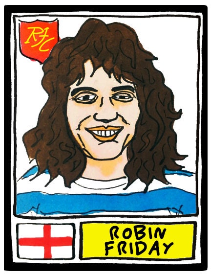 Reading - No Score Draws Royals Edition - A3 print of 36 hand-drawn Panini-style Reading football sticker legends - Cheapskate football art