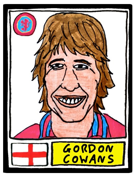 Aston Villa - No Score Draws Villans Edition - A3 print of 36 hand-drawn Panini-style football sticker legends - Cheapskate football art