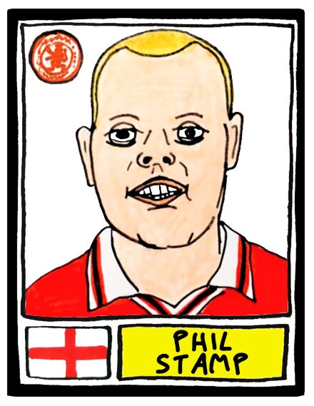 Middlesbrough - No Score Draws Boro Edition - A3 print of 36 hand-drawn Panini-style football sticker legends - Cheapskate football art