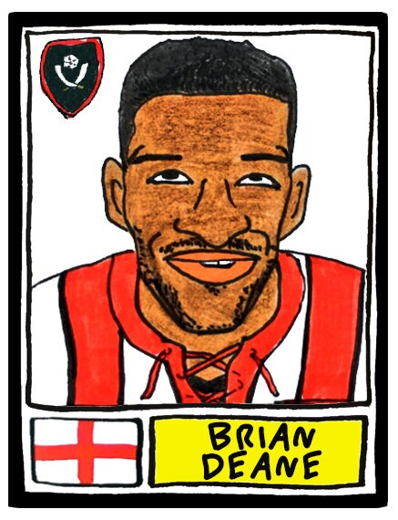 Sheffield United - No Score Draws Blades Edition - A3 print of 36 hand-drawn Panini-style football sticker legends - Cheapskate football art