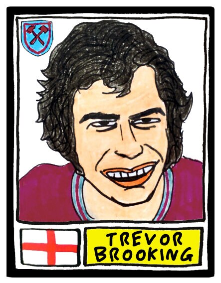 West Ham - No Score Draws Irons Edition - A3 print of 36 hand-drawn Panini-style football sticker legends - Cheapskate football art