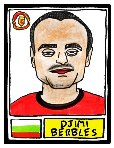 Definitely NOT Man United - No Score Draws Man Red Edition - A3 print of 36 hand-drawn Panini-style NOT Man Utd football legends