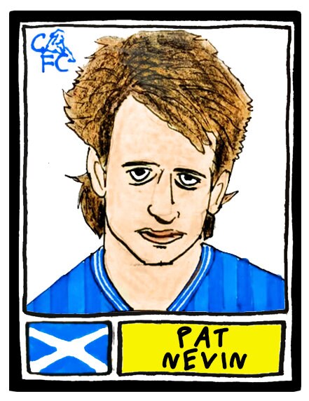 Chelsea - No Score Draws Stamford Bridge Edition - A3 print of 36 hand-drawn Panini-style football sticker legends - Cheapskate football art