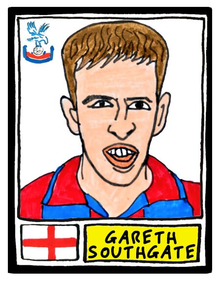 Crystal Palace - No Score Draws Eagles Edition - A3 print of 36 hand-drawn Panini-style football sticker legends - Cheapskate football art