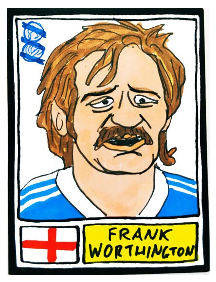 Birmingham City - No Score Draws Blues Edition - A3 print of 36 hand-drawn Panini-style footy sticker legends - Cheapskate football art