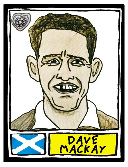 Hearts - No Score Draws Jambos Edition - A3 print of 36 hand-drawn Panini-style football sticker legends - Cheapskate football art