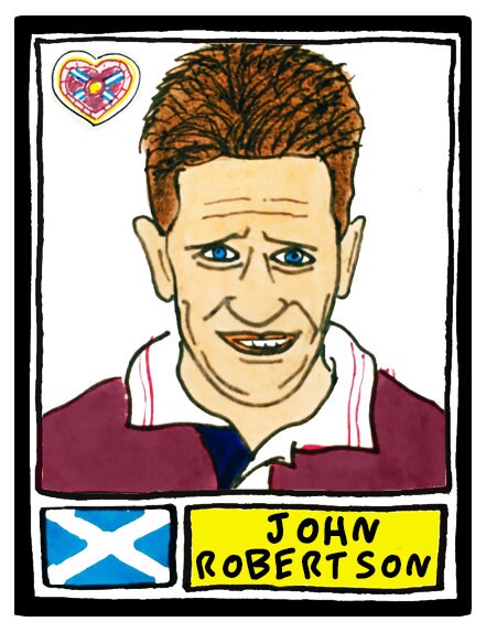 Hearts - No Score Draws Jambos Edition - A3 print of 36 hand-drawn Panini-style football sticker legends - Cheapskate football art