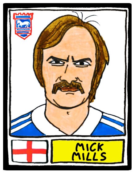 Ipswich Town - No Score Draws Tractor Boys Edition - A3 print of 36 hand-drawn Panini-style footy sticker legends - Cheapskate football art