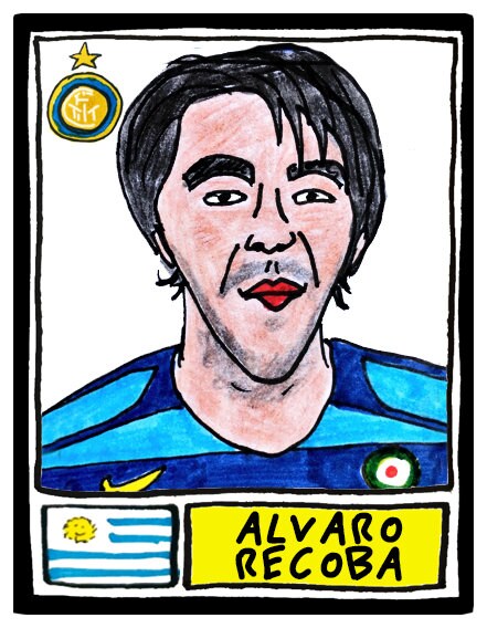 Football Italia - No Score Draws Serie A Edition - A3 print of 36 hand-drawn Panini-style Serie A sticker legends - Cheapskate football art