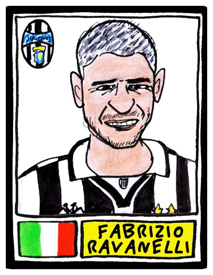 Football Italia - No Score Draws Serie A Edition - A3 print of 36 hand-drawn Panini-style Serie A sticker legends - Cheapskate football art