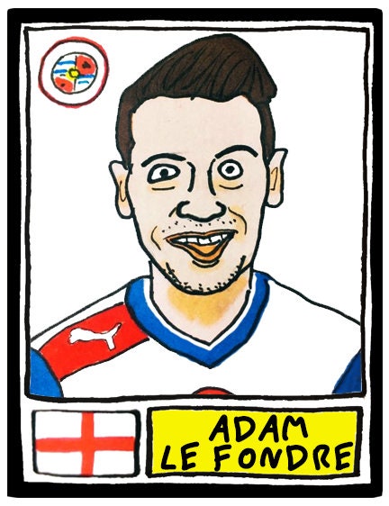 Reading - No Score Draws Royals Edition - A3 print of 36 hand-drawn Panini-style Reading football sticker legends - Cheapskate football art