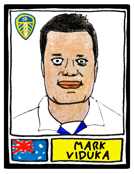 Leeds Utd Volume 1 - No Score Draws Elland Road Edition - A3 print of 36 hand-drawn Panini-style LUFC legends - Cheapskate football art