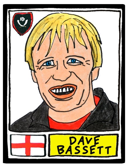 Sheffield United - No Score Draws Blades Edition - A3 print of 36 hand-drawn Panini-style football sticker legends - Cheapskate football art