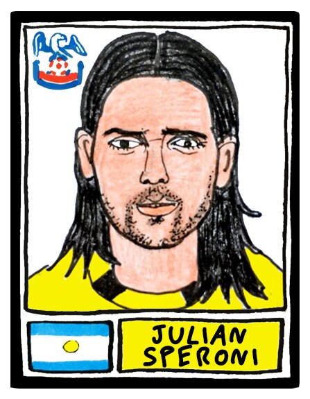 Crystal Palace - No Score Draws Eagles Edition - A3 print of 36 hand-drawn Panini-style football sticker legends - Cheapskate football art