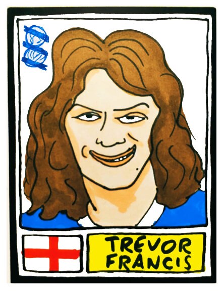 Birmingham City - No Score Draws Blues Edition - A3 print of 36 hand-drawn Panini-style footy sticker legends - Cheapskate football art