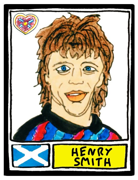 Hearts - No Score Draws Jambos Edition - A3 print of 36 hand-drawn Panini-style football sticker legends - Cheapskate football art