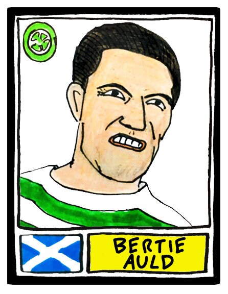 Celtic Volume 1 - No Score Draws Bhoys Edition - A3 print of 36 hand-drawn Panini-style football legends - Cheapskate football art