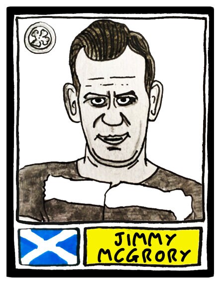 Celtic Volume 1 - No Score Draws Bhoys Edition - A3 print of 36 hand-drawn Panini-style football legends - Cheapskate football art