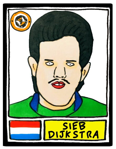 Dundee United - No Score Draws Terrors Edition - A3 print of 36 hand-drawn Panini-style football sticker legends - Cheapskate football art