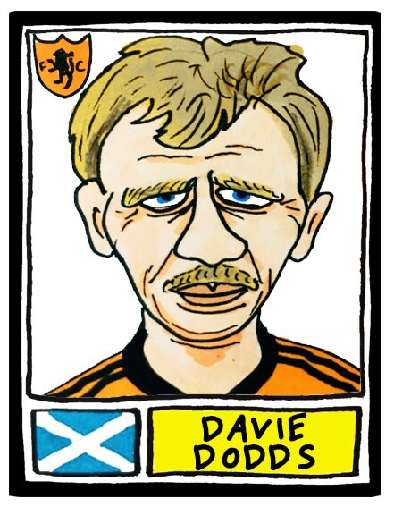 Dundee United - No Score Draws Terrors Edition - A3 print of 36 hand-drawn Panini-style football sticker legends - Cheapskate football art