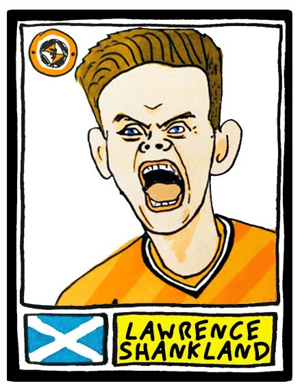 Dundee United - No Score Draws Terrors Edition - A3 print of 36 hand-drawn Panini-style football sticker legends - Cheapskate football art