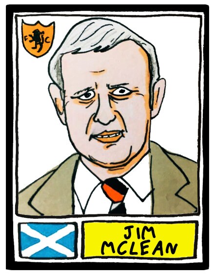 Dundee United - No Score Draws Terrors Edition - A3 print of 36 hand-drawn Panini-style football sticker legends - Cheapskate football art