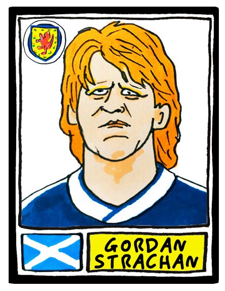 Scotland - No Score Draws Fitba Edition - A3 print of 36 hand-drawn Panini-style Scotland football icons - Cheapskate football art