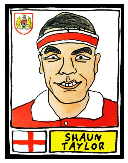 Bristol City - No Score Draws Robins Edition - A3 print of 36 hand-drawn Panini-sticker-style BCFC icons - Cheapskate football art