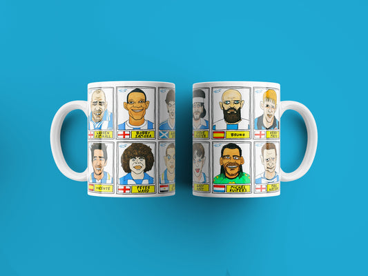 Brighton No Score Draws Mug Set - Set of TWO 11oz Ceramic Mugs with Wonky Panini sticker-style Seagulls BHA No Score Draws Doodles