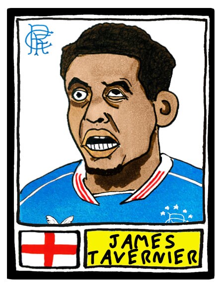 Rangers Volume 2 - No Score Draws Fifty-Five Edition - A3 print of 24 Rangers 20-21 SPL Champions Panini-style doodles - Wonky fitba art