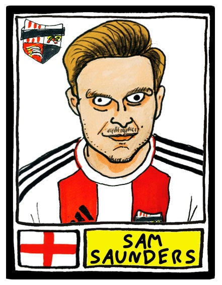 Brentford Vol 1 - No Score Draws Bees Edition - A3 print of 36 hand-drawn Panini-sticker-style Brentford FC Bees icons - Wonky football art