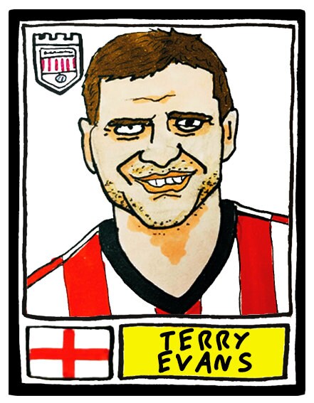 Brentford Vol 1 - No Score Draws Bees Edition - A3 print of 36 hand-drawn Panini-sticker-style Brentford FC Bees icons - Wonky football art