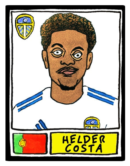 Leeds Utd Volume 2 - No Score Draws Bielsa Edition - A3 print of 24 hand-drawn Panini-style wonky Bielsa-era Leeds United LUFC icons