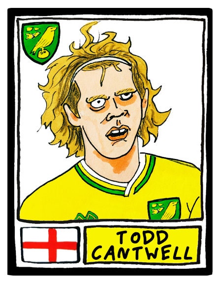 Norwich City Vol 2 - No Score Draws Farke Edition - A3 print of 30 hand-drawn Panini-style doodles of NCFCs 20-21 Championship-topping side