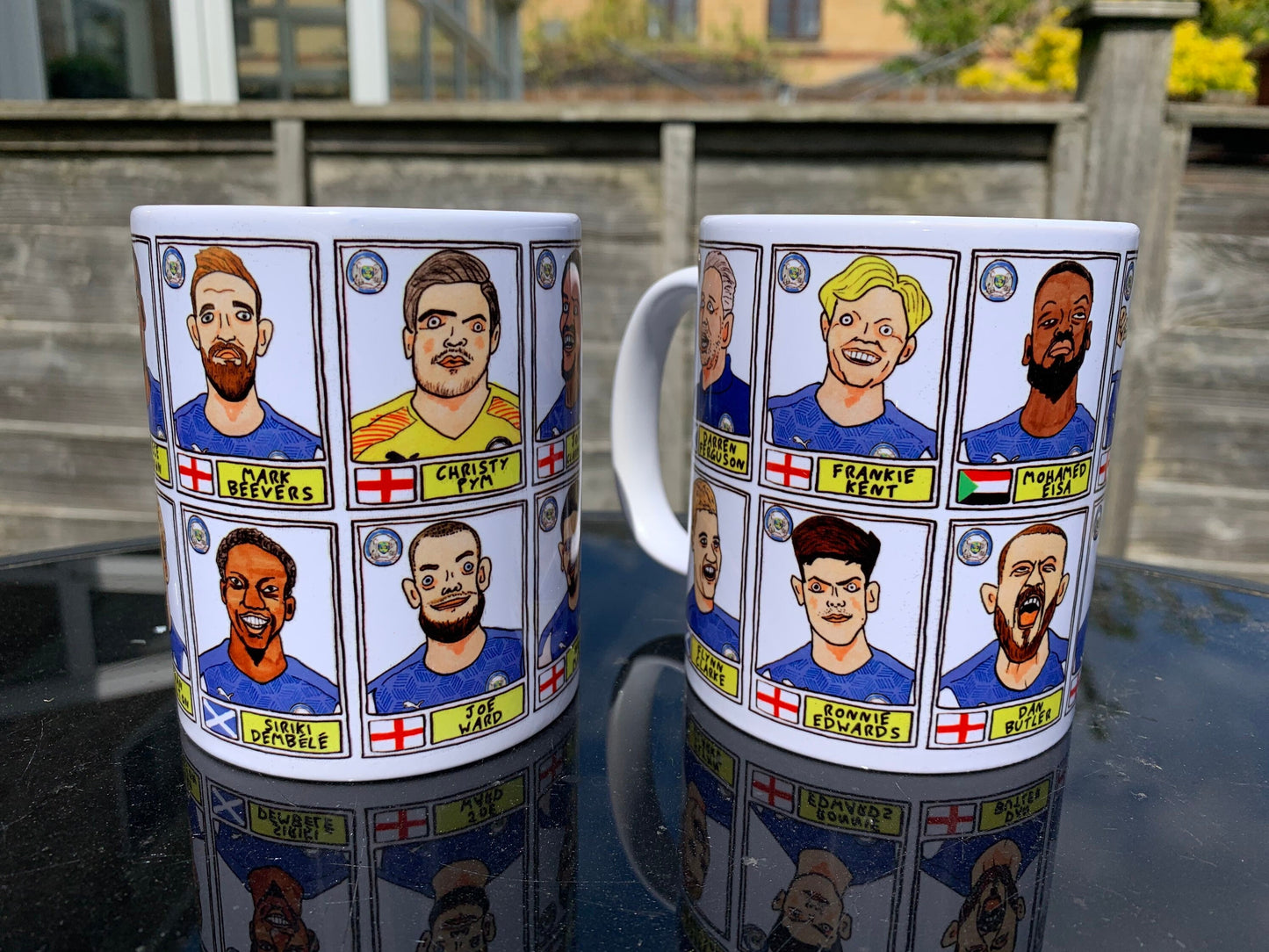 Peterborough Utd Vol 1 Mug Set - Set of TWO 11oz Ceramic Mugs with Wonky Panini-style No Score Draws Doodles of PUFC 20-21 promotion-winners