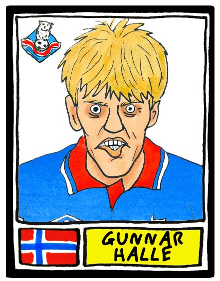 Oldham Athletic - No Score Draws Boundary Park Edition - A3 print of 36 hand-drawn Panini-type OAFC FC football legends - Wonky football art