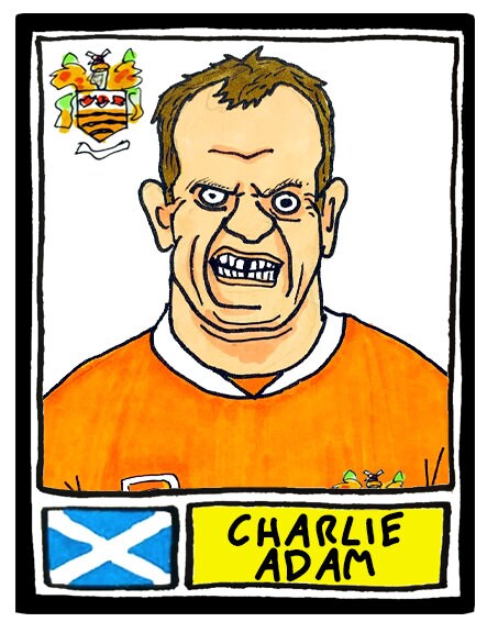 Blackpool - No Score Draws Tangerines Edition - A3 print of 36 hand-drawn Panini-sticker-style BFC Tangerines icons - Wonky football art