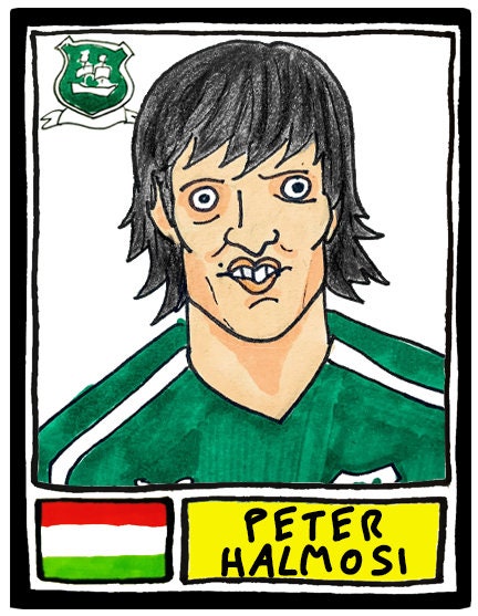 Plymouth Argyle - No Score Draws Pilgrims Edition - A3 print of 36 hand-drawn Panini-style PAFC icons - Wonky cheapskate football art