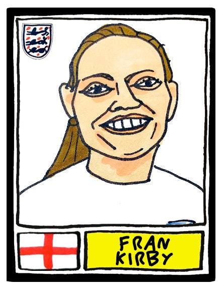 England Lionesses Vol 1 - No Score Draws Lionesses Edition -A3 print of 24 hand-drawn Panini-style doodles of England Women's Euro2022 Squad