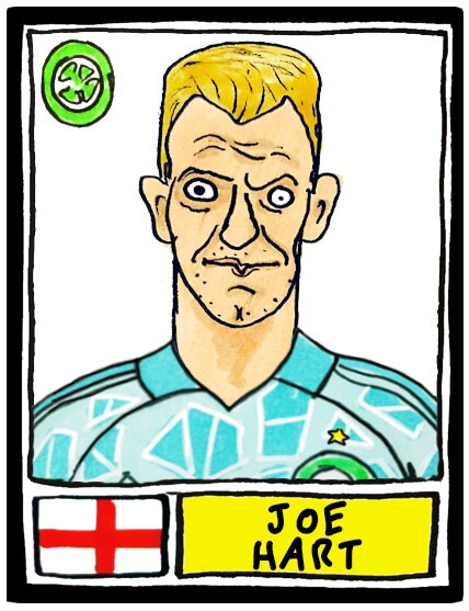 Celtic Volume 2 - No Score Draws Ange Edition UPDATED FOR 2023 - A3 print of 24 hand-drawn Panini-style doodles of Celtic's 22-23 Squad